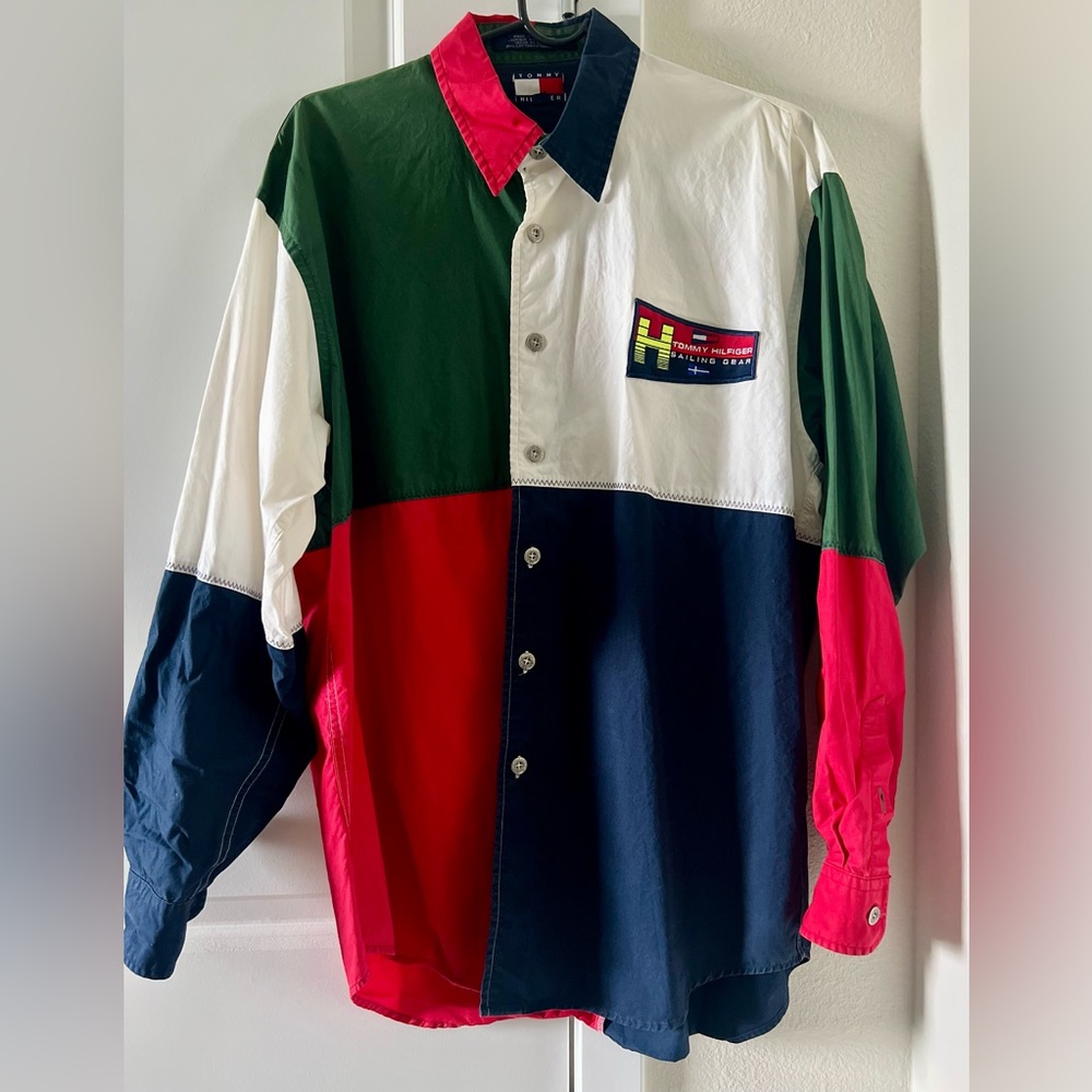 Rare Vintage Tommy Hilfiger Sailing Gear Long Sleeved Shirt 1990.